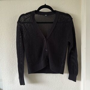 Uniqlo Mesh Long-Sleeve Cardigan (Black XS)